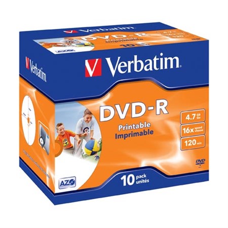 Verbatim DVD-R 16X 4,7GB Skrivbar 10-pack Jewelcase