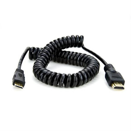 Atomos coiled mini HDMI full HDMI cable 30-45cm