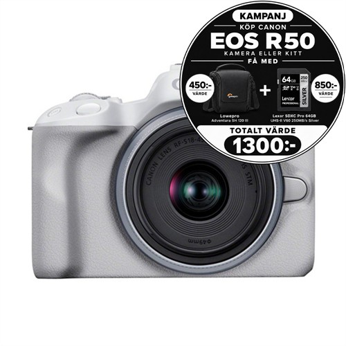 Canon EOS R50 + RF-S 18-45/4,5-6,3 IS STM Vit