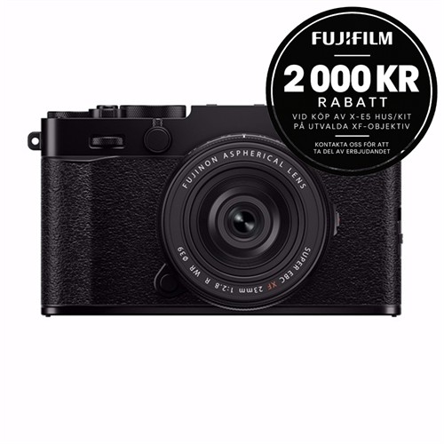 Fujifilm X-E5 Svart + XF 23/2,8 R WR