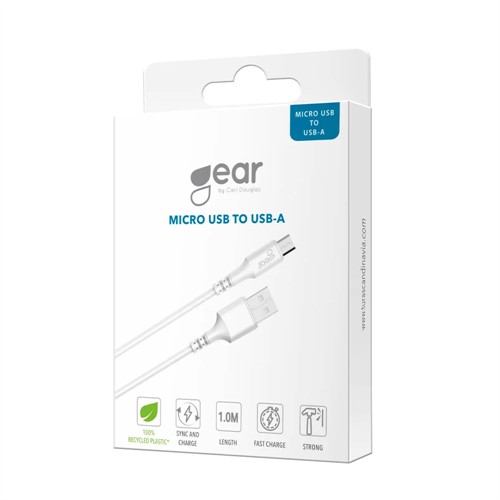 Gear Kabel USB-A till Micro USB 1m
