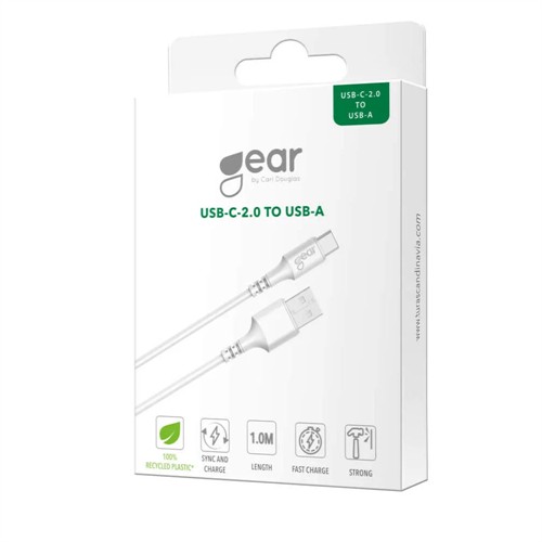 Gear Kabel USB-A till USB-C 2.0 1m