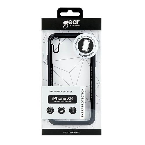 GEAR Mobilskal med Tempererat Glas Svart iPhone XR
