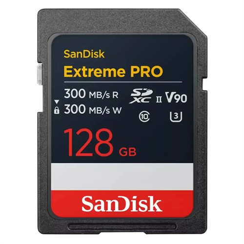 SanDisk SDXC Extreme Pro 128GB UHS-II 300 MB/s V90