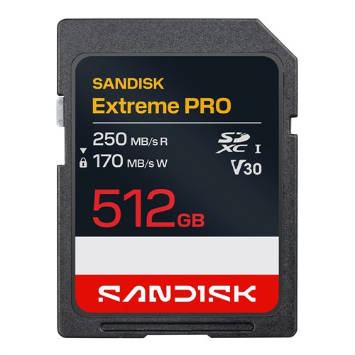 SanDisk SD Extreme Pro 512GB UHS-I V30 250MB/s