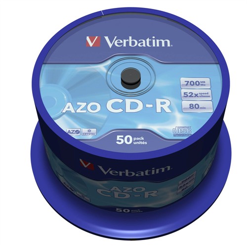 Verbatim CD-R AZO Crystal 52X 50-pack